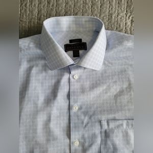 jos a bank Dress shirt long sleeve 16.5 34 Blue pink plaid